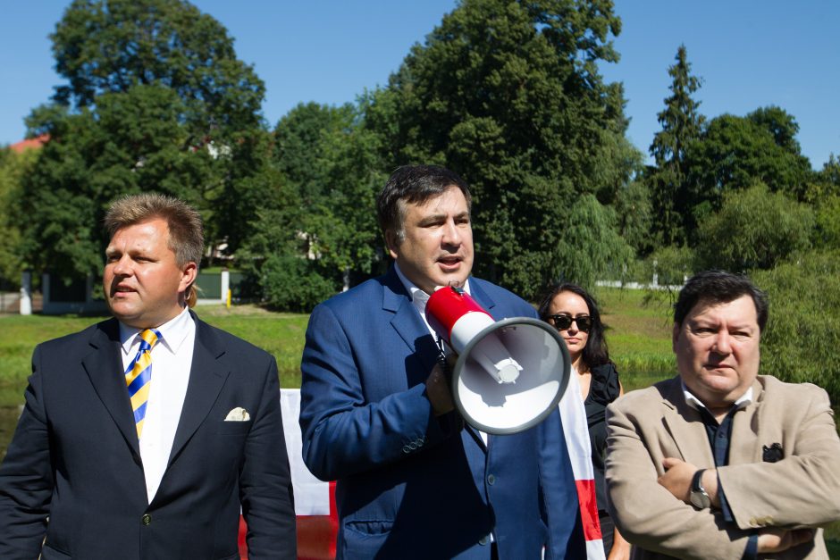 Pikete Vilniuje dėl Gruzijos žemių okupacijos pasirodė ir M. Saakašvilis