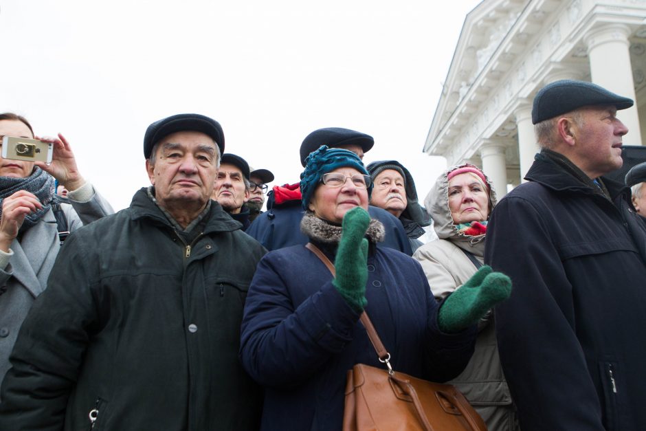 Žmonės sostinėje rinkosi atiduoti pagarbą Lietuvos kariuomenei