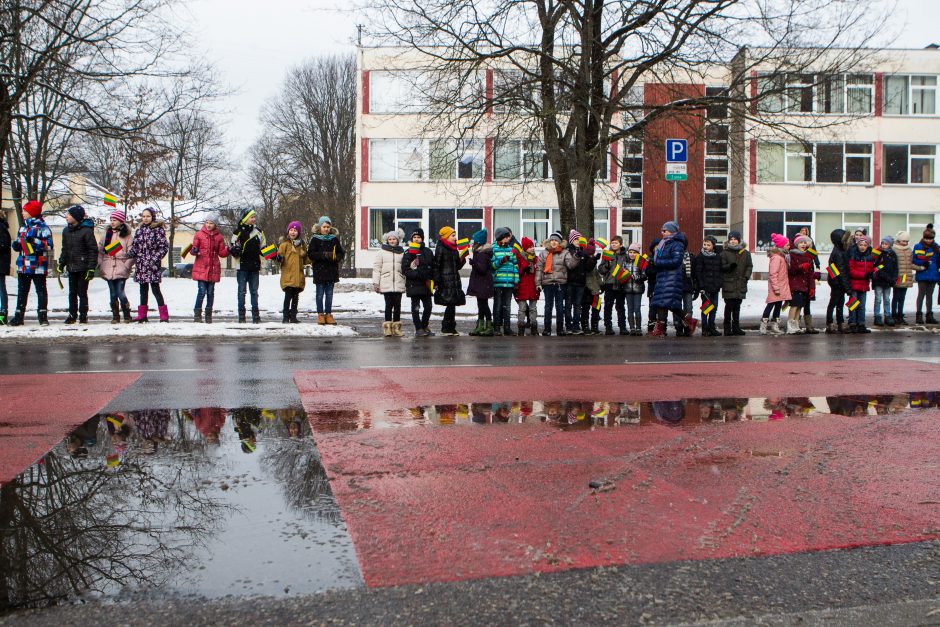 Dvi sostinės mokyklas sujungė rankų tiltas