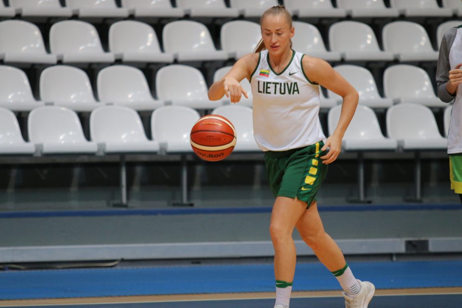 Lietuvos moterų krepšinio rinktinės treniruotė Maskvoje