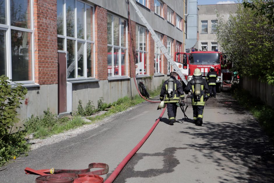 Užsidegė gamybinės patalpos Svajonių gatvėje