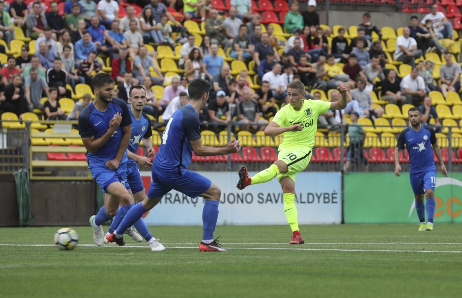 „Trakų“ futbolininkai sužaidė lygiosiomis su Kazachstano klubu