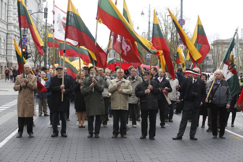 Surengė eitynes: Lietuvos valstybės vėliavai – šimtas metų