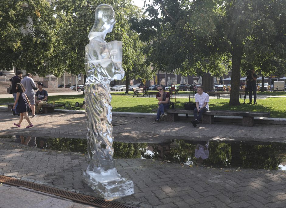 Ledo skulptūra turi klausimą Seimui – „Ar tu skaidrus“?