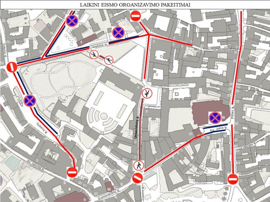 Svarbi informacija dėl eismo ribojimų Vasario 16-ąją