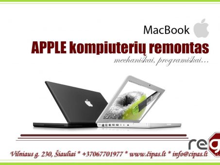 Skelbimas - Apple nešiojamų, stacionarių kompiuterių, telefonų remontas