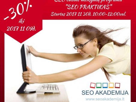 Skelbimas - AKCIJA -30 % NUOLAIDA į SEO KURSUS ONLINE!!! 