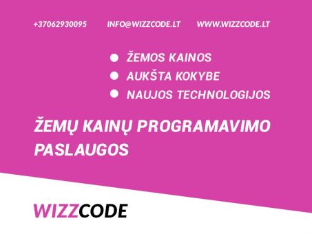 Skelbimas - WIZZCODE - žemų kainų programavimo paslaugos