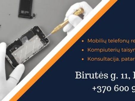 Skelbimas - Kompiuterių bei mobiliųjų telefonų remontas Klaipėdoje.