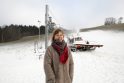 Atsidarė: Lapių kaimo bendruomenės pirmininkė L. Karbauskienė džiaugėsi, kad Utrių kalno slidinėjimo trasa jau laukia lankytojų.