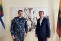 Sprendimai: aptarti aktualių klausimų su Karinių jūrų pajėgų vadu G. Premenecku (kairėje) susitiko uostamiesčio meras A. Vaitkus.
