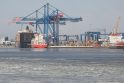 Šaltis: Klaipėdos uoste ir per šalčius buvo švari akvatorija, tik pakraščiuose susidarė ledo ižas.