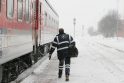 Kauno geležinkelio tunelyje buvo užstrigęs keleivinis traukinys 