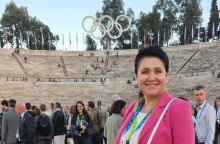 LTOK prezidentė D. Gudzinevičiūtė dalyvavo olimpinės ugnies perdavimo ceremonijoje Atėnuose