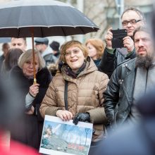 Protestuotojai nori gelbėti Kauko laiptų medžius