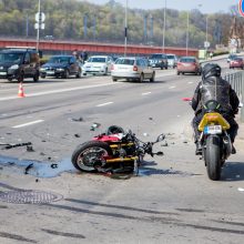 Kauno centre – motociklo ir automobilio avarija