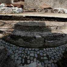 Meksike rasta senovinė actekų šventykla ir žaidimų aikštė