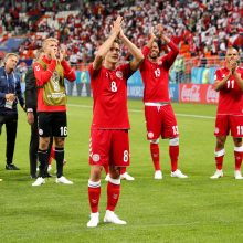 Danijos futbolininkai pasaulio čempionate įveikė Peru komandą