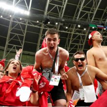 Danijos futbolininkai pasaulio čempionate įveikė Peru komandą