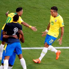 Brazilijos futbolininkai žengė į pasaulio čempionato ketvirtfinalį