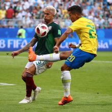 Brazilijos futbolininkai žengė į pasaulio čempionato ketvirtfinalį