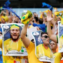 Brazilijos futbolininkai žengė į pasaulio čempionato ketvirtfinalį