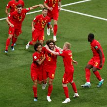 Belgijos futbolininkai dramatiškai išsigelbėjo pasaulio čempionato aštuntfinalyje