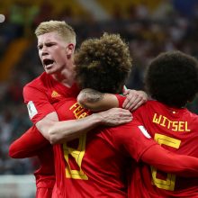 Belgijos futbolininkai dramatiškai išsigelbėjo pasaulio čempionato aštuntfinalyje