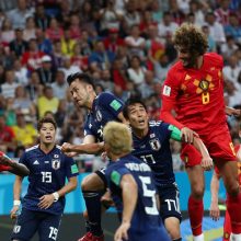 Belgijos futbolininkai dramatiškai išsigelbėjo pasaulio čempionato aštuntfinalyje