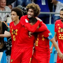 Belgijos futbolininkai dramatiškai išsigelbėjo pasaulio čempionato aštuntfinalyje