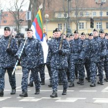 Vasario 16-osios minėjimo metu Š. Butkui įteikta miesto vėliava