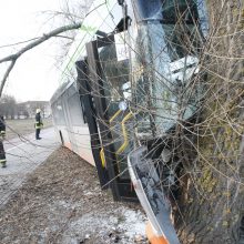 Kraupi avarija Klaipėdoje: autobusas rėžėsi į medį, sužeisti keleiviai