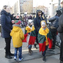 Nepriklausomybės atkūrimo proga Klaipėdoje – vėliavų upė