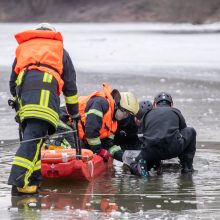 Garliavos parko upelyje aptiktas jame įšalusio nežinomo vyro kūnas 