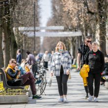 Kauniečiai džiaugėsi pavasarišku sekmadieniu