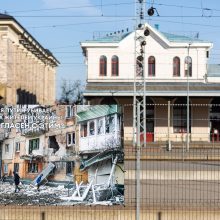 Vilniaus geležinkelio stoties perone – paroda rusų dėmesiui į karą atkreipti