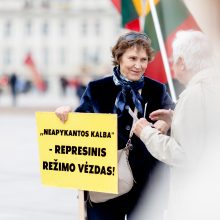 Šeimų sąjūdžio mitinge išvengta konflikto: pareigūnai oponentų prašė išvykti