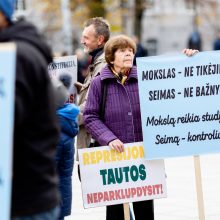 Šeimų sąjūdžio mitinge išvengta konflikto: pareigūnai oponentų prašė išvykti