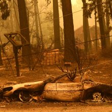 Kalifornijoje siaučiantis didžiausias gaisras pleškina gyventojų namus, formuojasi pavojingi debesys