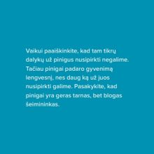 Knygą išleidusi L. Banytė-Surplienė: duokime vaikams pinigų, bet nepamirškime atsakomybės