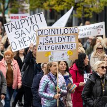 Apie pusė tūkstančio žmonių Vilniuje reikalauja didesnių algų ir orių darbo sąlygų