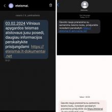 Gavote SMS žinutę iš teismo? Neskubėkite spausti nuorodos!