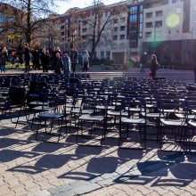 Prie Seimo protesto akciją surengė aktoriai: mes – ne tuščia  vieta