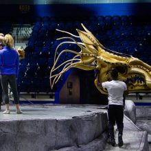 „Siemens“ arenoje įsikūrusi „Cirque du Soleil“ trupė parodė užkulisius