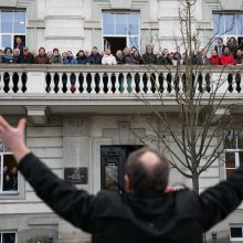 Muzikos akademijos dėstytojai protesto akciją dėl algų pradėjo šauksmu