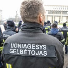 Degindami deglus prie Seimo pareigūnai protestavo dėl mažų algų