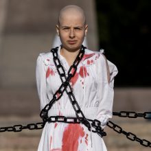 Prie Baltarusijos ambasados – protesto akcija dėl sulaikytos Lietuvos pilietės