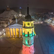 Lietuvos vėliavos dieną Gedimino pilies bokšte iškilmingai iškelta Trispalvė