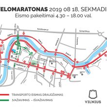 Per „Velomaratoną“ bus eismo ribojimų ir viešojo transporto pakeitimų