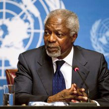 Pasaulio lyderiai atiduoda duoklę mirusiam Nobelio laureatui K.  Annanui